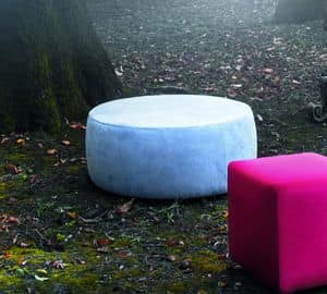 ROLLY big pouff, Large circular pouff, upholstered in various colours