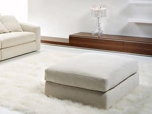 Tobias pouf, Square ottoman modern, fabric covering, for living rooms