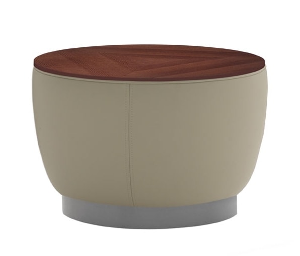 Diadema 04012, Pouf coffee table with wooden top
