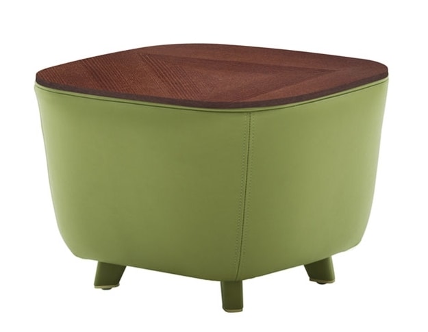 Diadema 04023, Pouf coffee table with wooden feet