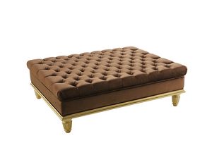 Eduard Capitonn� Total pouf, Classic pouf with button-tufted upholstery and carved wooden legs