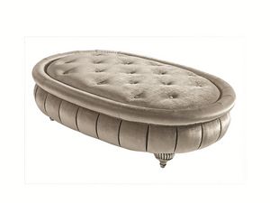 First Lady oval pouf, Oval pouf with capitonn� seat