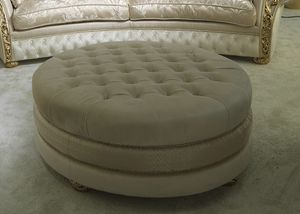 Luxury round pouf, Round quilted pouf