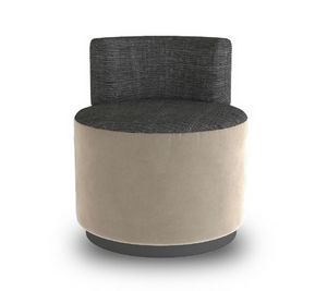 Moon Art. MN0013, Round upholstered pouf, suitable for sophisticated and essential lounges