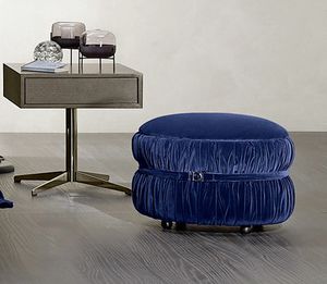 Odeon, Round pouf with curled upholstery