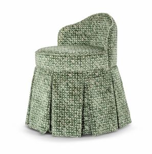 Pouf 3726, Pouf with upholstered back in fabric