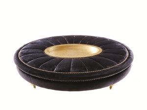 Premier Dame pouf, Large round pouf with a central tray