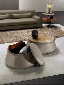 Sak, Round coffee tables and poufs