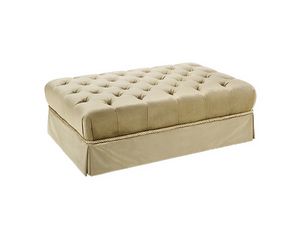 William pouf capitonn�, Pouf with tufted seat and fabric skirt