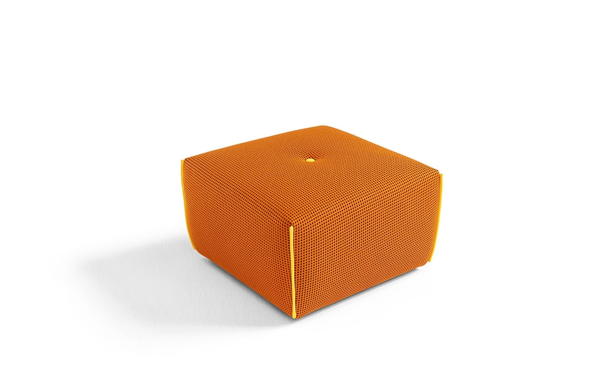 Yuki, Square pouf covered in fabric