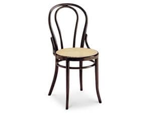 01/CR, Wooden chair with seat in cane and oval backrest