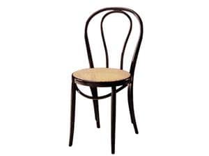 01/PAT, Wooden chair with seat made of cane, for bars and pubs