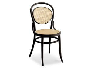 050, Wooden chair with seat and backrest made of cane
