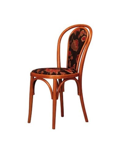 105, Curved beech chair, upholstered, for bar and home