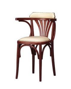 134, Chair with armrests, curved wood, rustic style