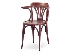 600, Wooden chair with armrests, Viennese style