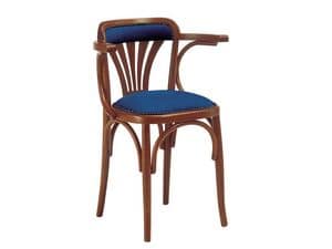 620, Wooden chair with padded seat, for bars and pubs
