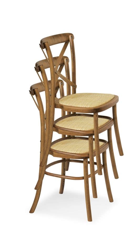 Ciao STK, Stackable chair in solid wood