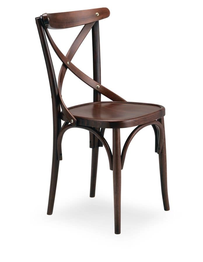 Croce 1, Chair in beech wood for residential use