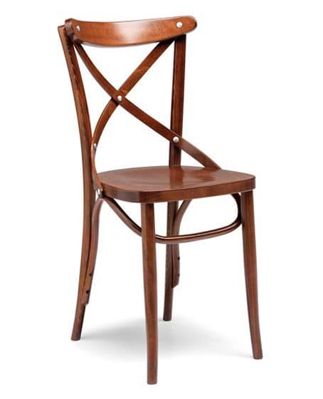 Croce sedile sezionato, Chair for pub and restaurant, bent wood structure