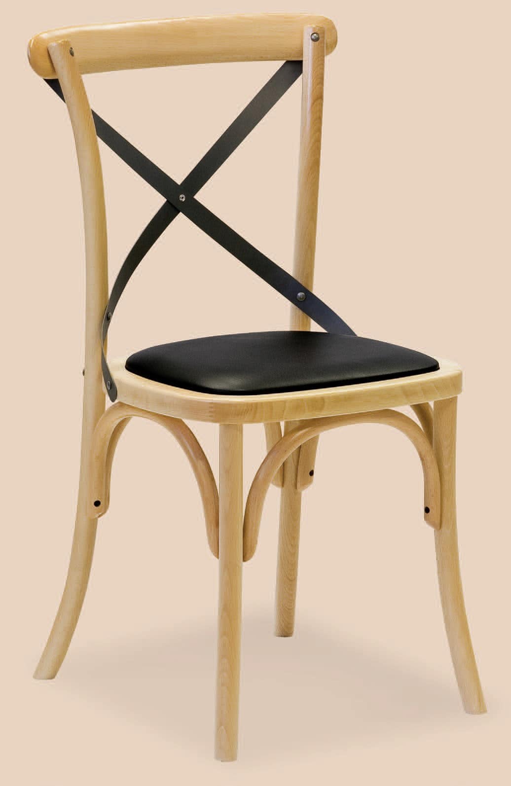 SE 431 / M, Chair with padded seat, in curved wood