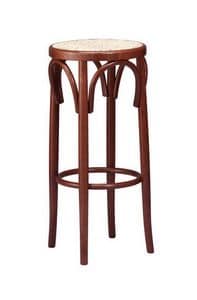 V07, Round barstool in beech wood curved, for Saloons