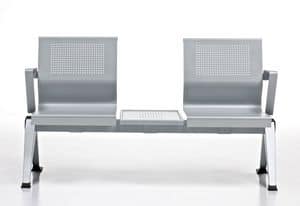 Aira, Bench in painted aluminum sheet for Waiting rooms