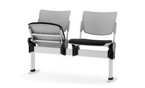Aria bench with folding seat, Bench with folding seat, for waiting and conferences rooms