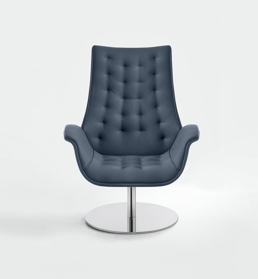 Kriteria Waiting, Swivel armchair for office, quilted padding