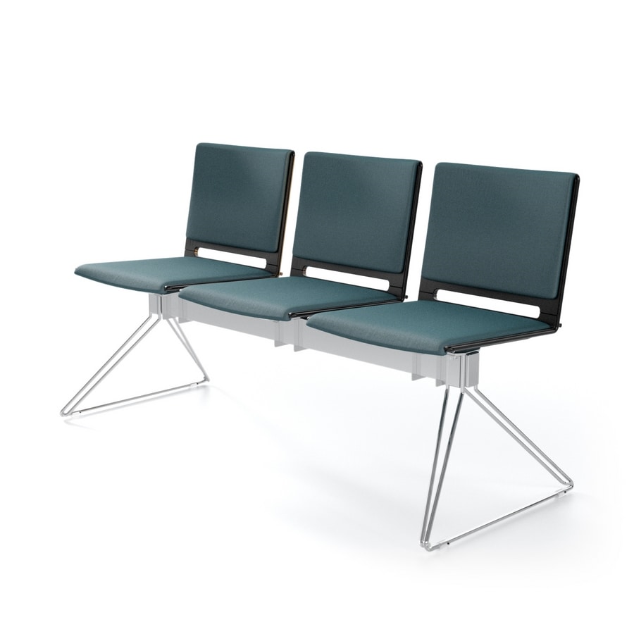 Multi bench, Modular bench, lightweight design, for waiting rooms