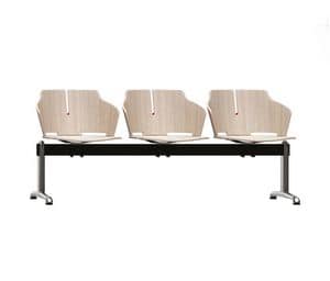 PRIMA PR15, Bench with steel base and wooden seats