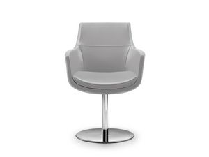 REPLAY, Swivel armchair with round stainless steel base