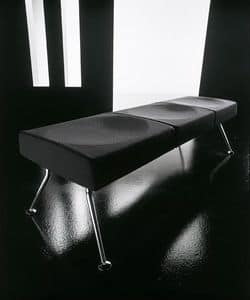 Ypsilon bench, Bench for waiting room, in metal and fire-retardant polyurethane
