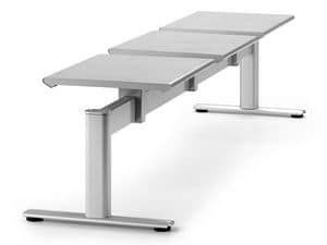 ZERO 225 B3, Metal bench with three seats ideal for stations