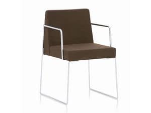 Kalida 602C , Chair with sled base, fire retardant coating, for meeting