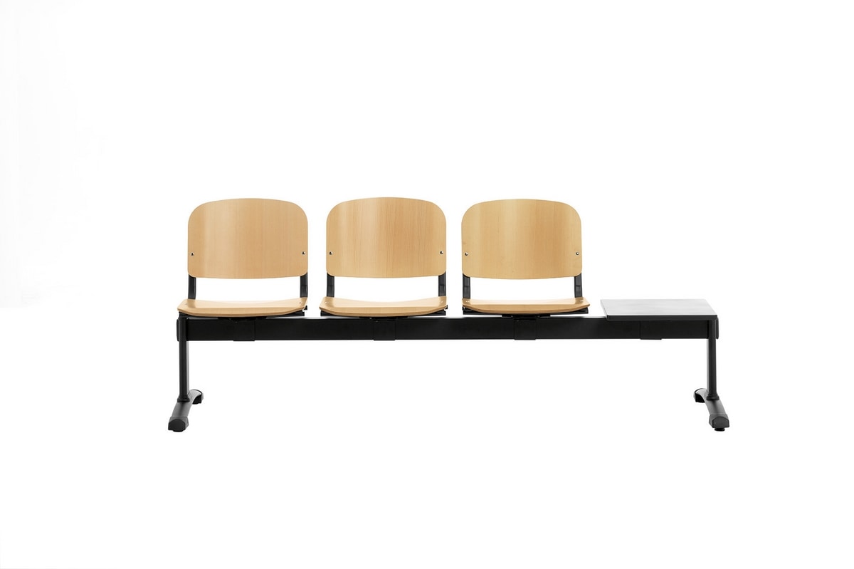 Leo Wood Bench, Waiting benches with wooden seat