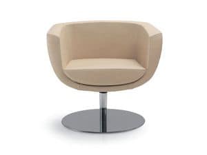 Koppa, Upholstered Armchair with steel base, for waiting room