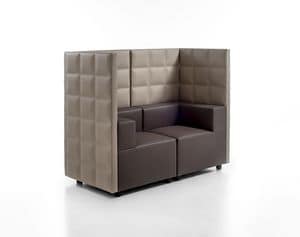 Kuadra Top, Modular high-backed armchair, for waiting room