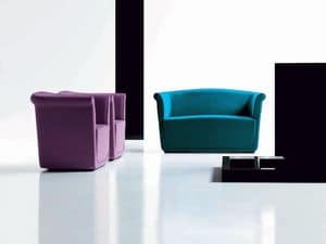 Liz armchair, Comfortable armchair in polyurethane, for lounge area