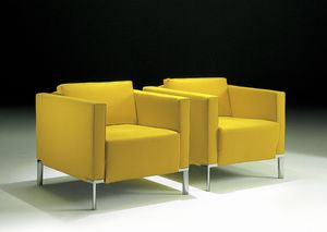 Nella, Armchair with steel legs, covered in acrylic fibers