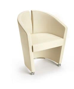 Podium, Tub chair covered in leather, for waiting areas and meeting rooms