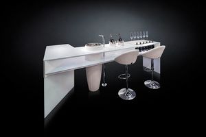 Essential, Design bar counter in tempered glass