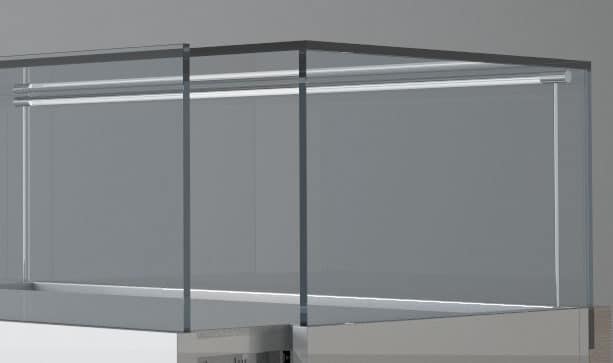 Quadratum Frame COM/QF7, Horseshoe-shaped counter, for shopping malls