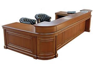 Reception Oxford , Reception desk made of wood with multiple workspaces