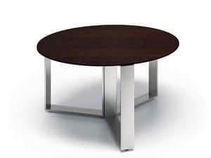 Altagamma small tables, Modern side table, chrome base, wooden or glass, ideal for living rooms and relaxation rooms