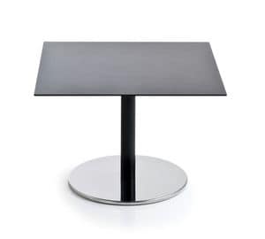 Intondo H40 Q, Square table with metal frame and laminate top, low table ideal with sofas