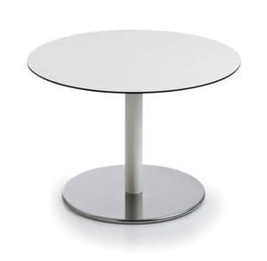 Intondo H40 R, Round table with metal frame and laminate top, low table is ideal with sofas