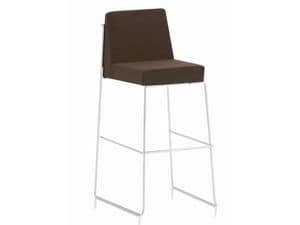 Kalida 605C, Upholstered stool with metal footrests, fireproof
