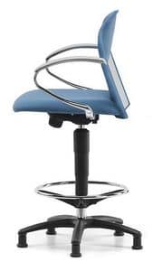 VULCAN 1335 Z, Stool with armrests and 5 feet, perfect for designers