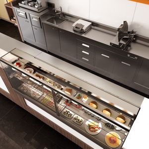 Revolution - counters and back counters for bakeries and cafes, Counters with refrigerated or heated display unit